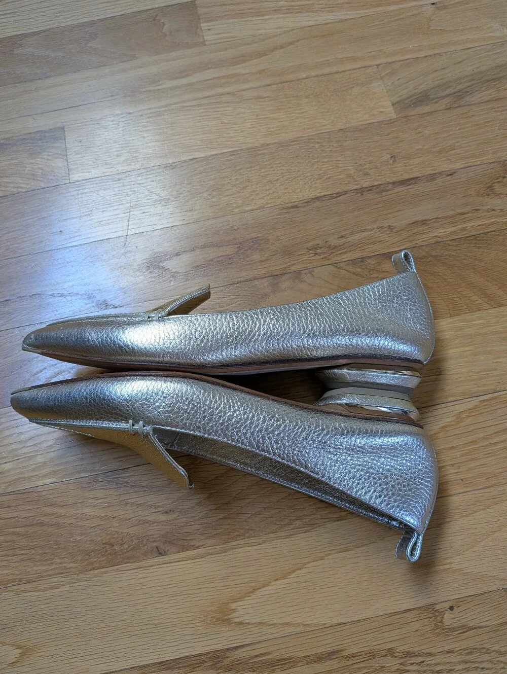 Nicholas Kirkwood Champaign Gold Leather Flats
